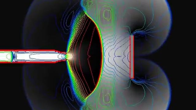 Компьютерное моделирование сверхзвукового истечения газа (поле давления и модуля скорости) смотреть онлайн