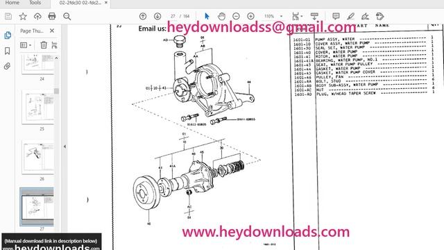 Toyota Forklift 02-2FDC30 02-FDC28 Parts Catalog Manual G107-4 смотреть онлайн