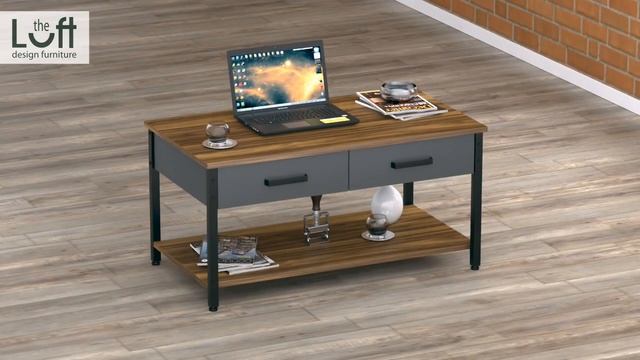 Журнальний столик з двома шухлядами L-6 Loft Design смотреть онлайн
