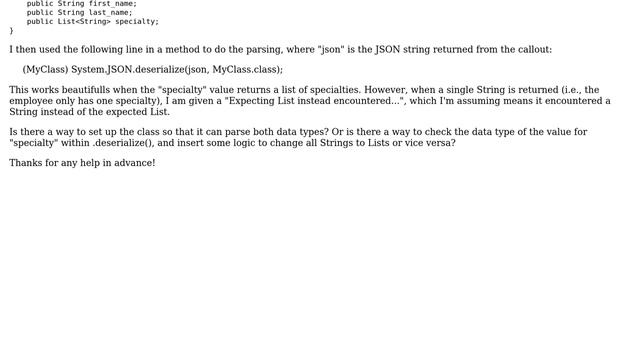 Salesforce: Parsing JSON Object with a value that may be either a string and array (2 Solutions!!) смотреть онлайн