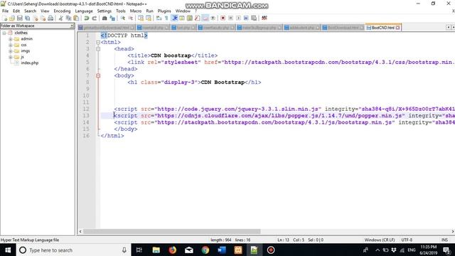 #4 Using Bootstrap by CDN(ការប្រើប្រាស់ Bootstrap តាម CND) смотреть онлайн