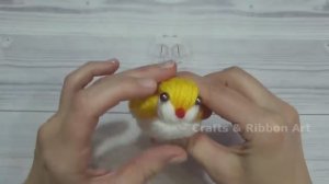 Супер простая идея создания цыпленка из пряжи - Шерстяной цыпленок своими руками -