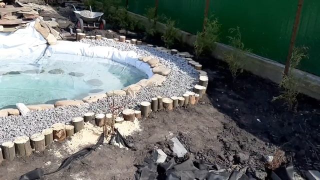 Прудик с водопадом и альпийской горкой. Своими руками. Часть 3 смотреть онлайн
