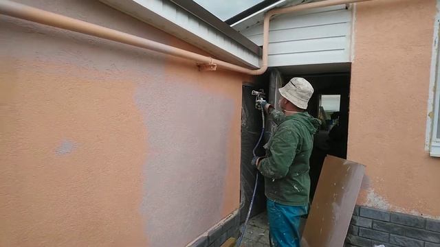 Безвоздушная механизированная покраска фасада смотреть онлайн