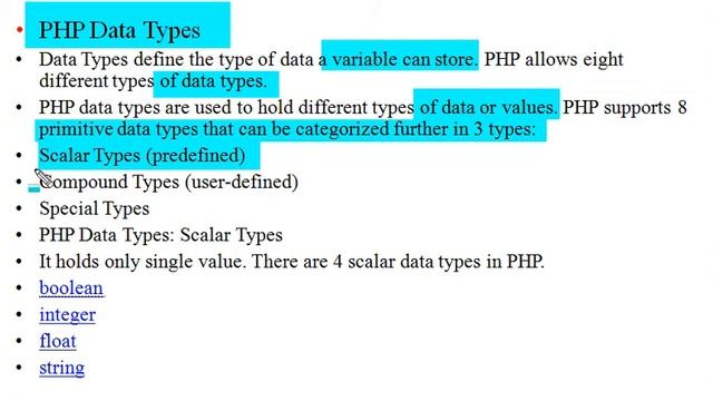 PHP|MY-SQL| Applications of PHP and MY-SQL|DATA-TYPES. смотреть онлайн