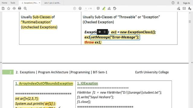 BIT-Sem-1 (Programming-Java) Lesson-2 (Architecture-Of-Program) Exception [Part-2-A] смотреть онлайн
