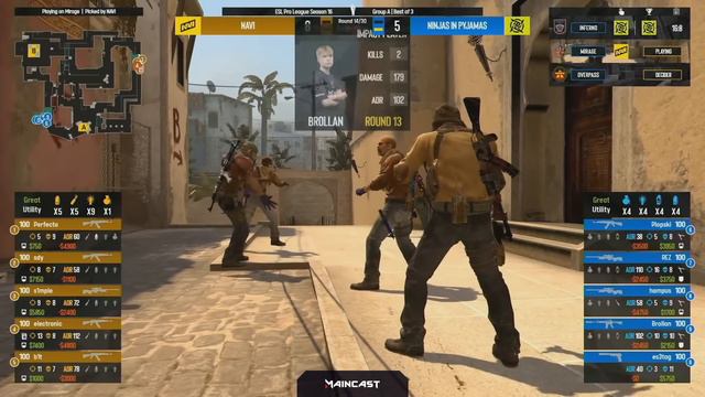 NaVi vs NiP | Map 2 Mirage | ESL Pro League Season 16 - Group A смотреть онлайн