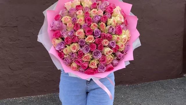 101 роза Розовый микс смотреть онлайн