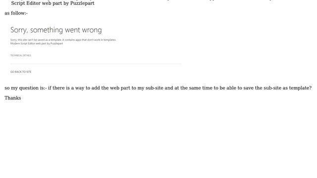 Using "react-script-editor" is preventing me from saving the team site as template. any workarounds смотреть онлайн