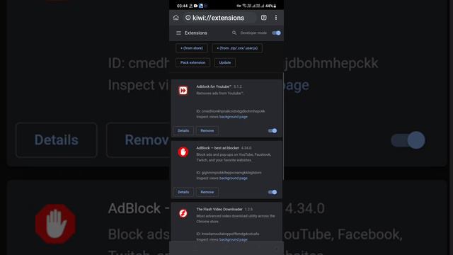 Kiwi browser for Android with unlimited extensions of Chrome, blocks ads in youtube legally. смотреть онлайн