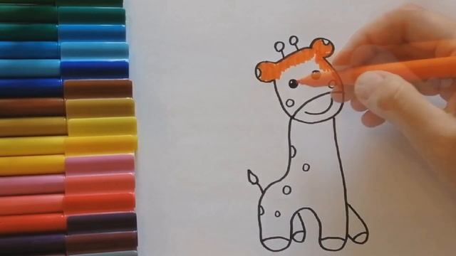 Как нарисовать милого ЖИРАФА / Рисунок жирафа / How to draw a Giraffe смотреть онлайн