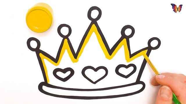 Как нарисовать корону для принцессы / How to draw and color a crown for a princess смотреть онлайн