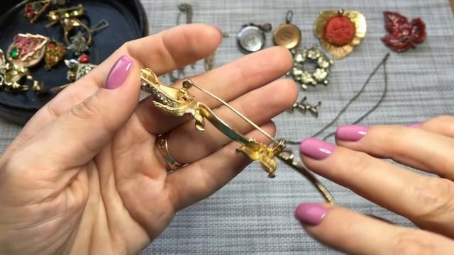 26. Винтажная бижутерия: микс. Продолжение распаковки мега лота.