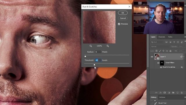 Remove Skin Pores, Dust, & Noise caused by CLARITY in Photoshop смотреть онлайн