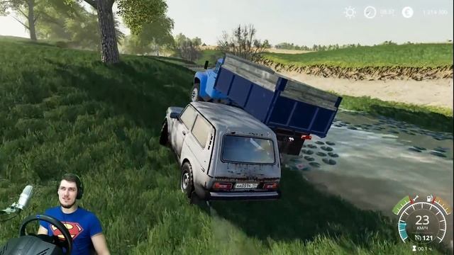 ПЬЯНЫЙ ТРАКТОРИСТ УГНАЛ МАШИНУ С ЗЕРНОМ - ПОГОНЯ ЗА МАШИНОЙ В FARMING SIMULATOR 19 смотреть онлайн