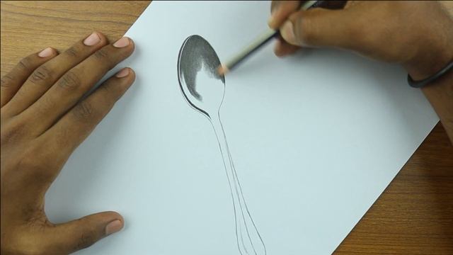 Realistic Pencil Sketch of Spoon | 3D Sketch Video | Dibujo realista | gerçekçi çizim смотреть онлайн