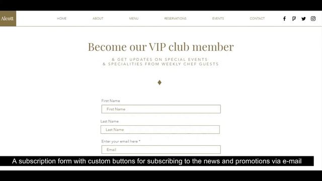 Alcott restaurant website made with Wordpress. смотреть онлайн