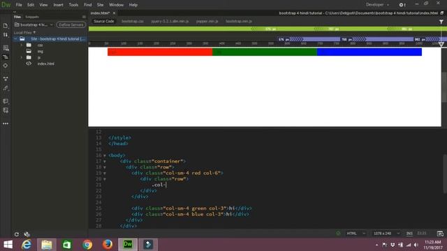 Bootstrap 4 hindi Tutorial - Nesting Columns [in hindi] हिन्दी смотреть онлайн
