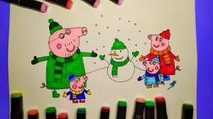 Свинка Пеппа и её семья рисунок.