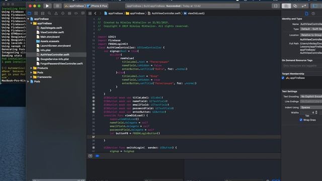 Swift 4 Firebase - Cброс пароля, Авторизация Firebase через Facebook - Firebase facebook смотреть онлайн