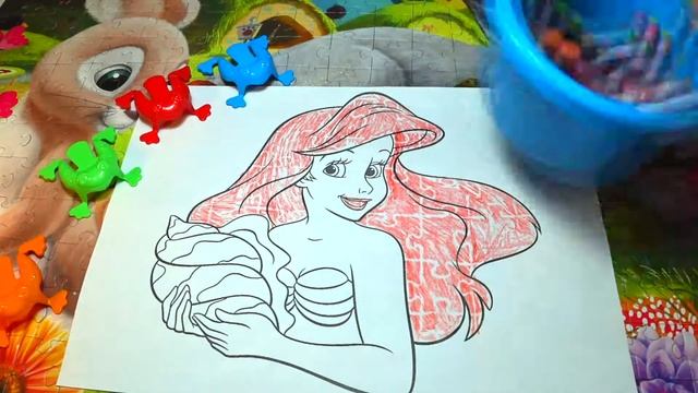 РАСКРАСКИ! Раскрашиваем картинки для детей из мультфильмов Русалочка Ариэль смотреть онлайн
