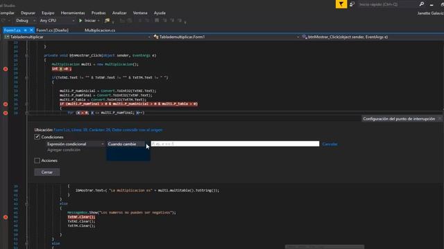 Puntos de interrupción Visual Studio C# смотреть онлайн