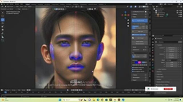 2D to 3D Face Builder easy Add-on in Blender 4.0 смотреть онлайн