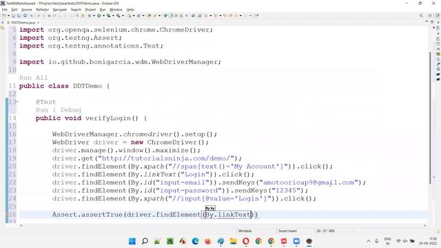 TestNG Parameterization - DataProvider annotation and dataProvider attribute (TestNG - Part 28) смотреть онлайн