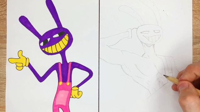 Drawing Jax Original Vs Jax Man | Amazing Digital Circus