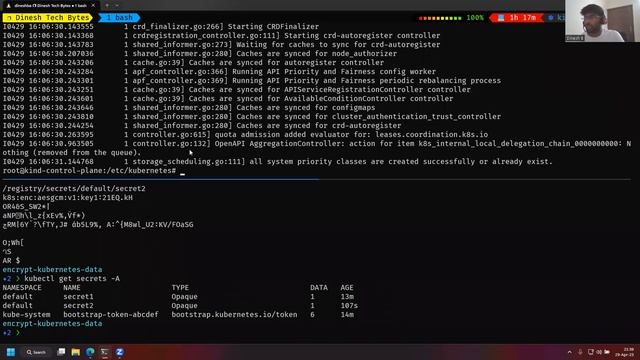 Encrypt Kubernetes data at rest | Security | CKS Preparation | Live Coding | Dinesh Tech Bytes смотреть онлайн