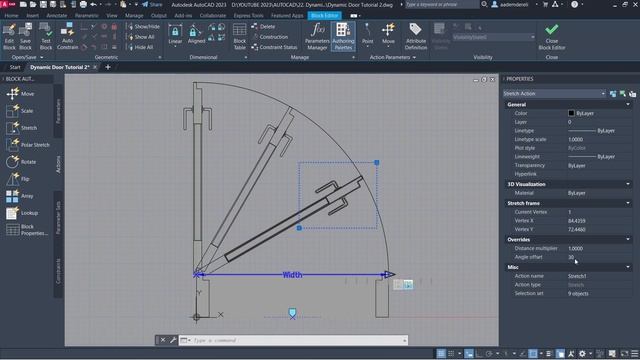 Dynamic Door - Different Angles - AutoCAD смотреть онлайн