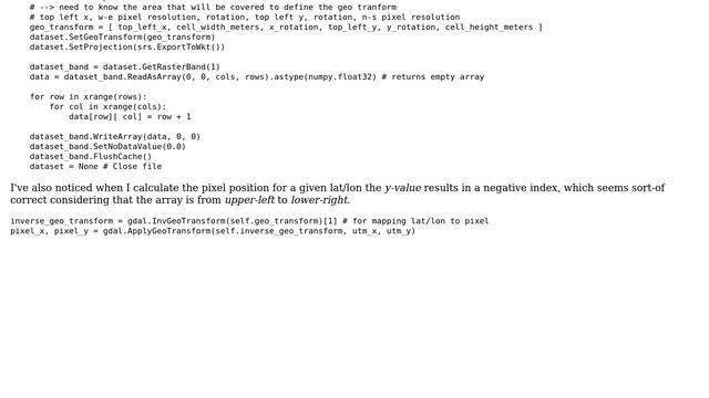 GIS: Raster data array output flipped on x-axis using python/gdal? смотреть онлайн