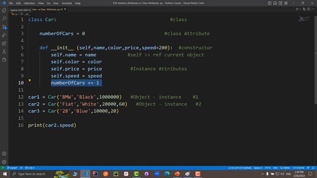 Instance & Class Attributes - Lec 29 - Python Programming смотреть онлайн
