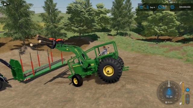 Farming Simulator 22 - JOHN DEERE 5020 Old Forestry Tractor Loading Logs смотреть онлайн