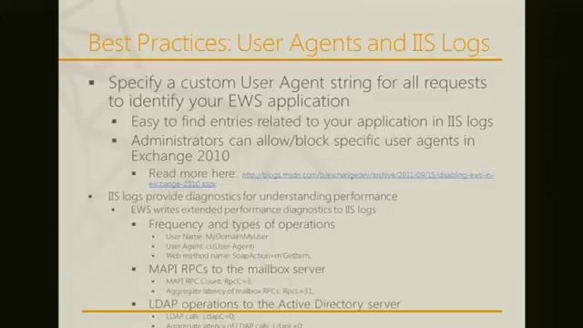 Windows Identity and Exchange Protocols Plugfest 2012 Exchange Web Services Overview смотреть онлайн