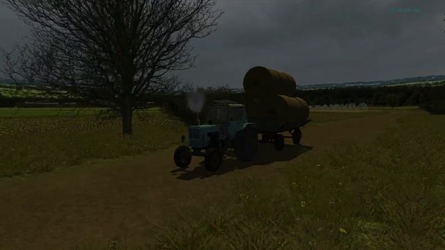 Везём тюки соломы на МТЗ-80 смотреть онлайн