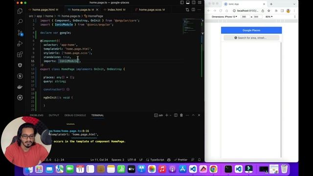 Google Places API & Geocode API integration in Ionic 2023 смотреть онлайн