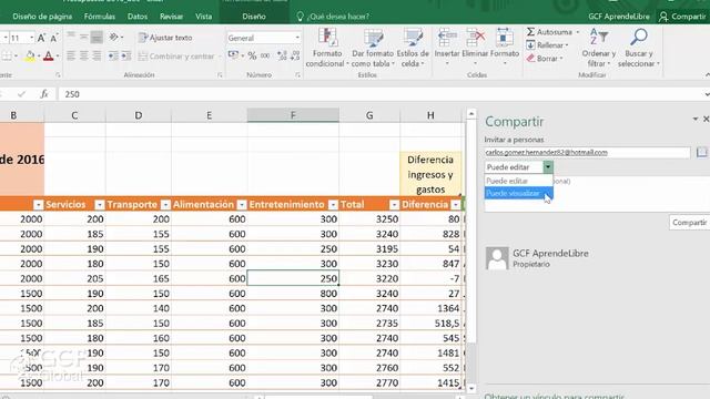 Cómo compartir un archivo de Excel 2016 en Onedrive смотреть онлайн