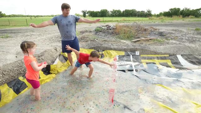 Playing in HUGE mud pit with real tractors and kids tractors | Tractors for kids смотреть онлайн