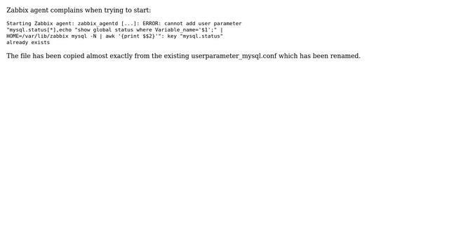 DevOps & SysAdmins: zabbix_agentd ERROR: cannot add user parameter "mysql.status[\*] смотреть онлайн