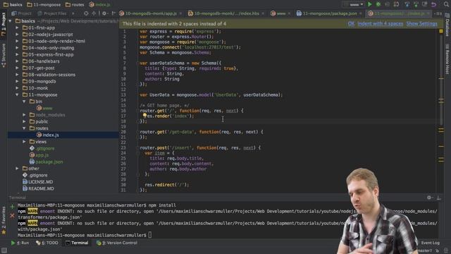 Node.js + Express - Tutorial - Mongoose смотреть онлайн