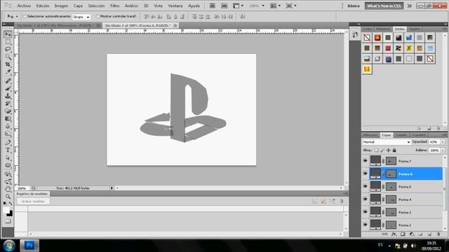 Play Station Logo Photoshop Video tutorial (Eng) & (Esp) смотреть онлайн