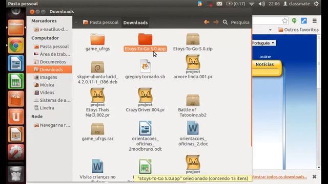 Baixando, Extraindo E Rodando Etoys No Netbook