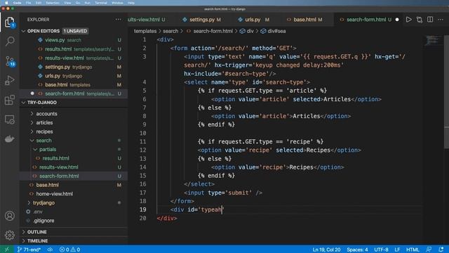 71 - HTMX Typeahead & Search in Django - Python & Django 3.2 Tutorial Series смотреть онлайн
