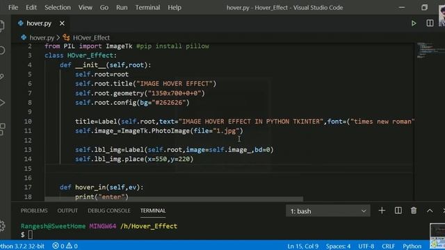 How to create Image Hover Effect in Python Tkinter #webcode смотреть онлайн