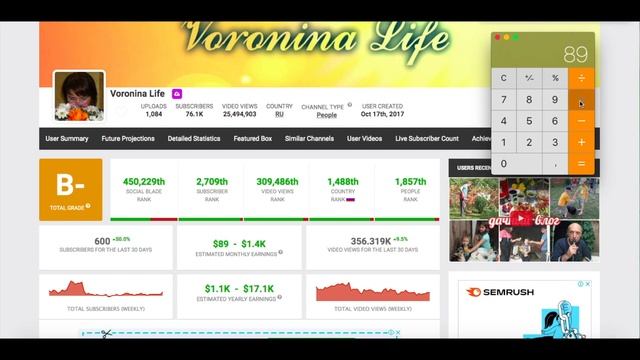 Voronina Life Доход с Ютуб канала. Сколько зарабатывает на Youtube Voronina Life смотреть онлайн