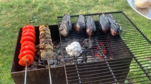 Овощи к Шашлыку на Мангале /Салат из баклажан к мясу /Быстрый розжиг мангала.
