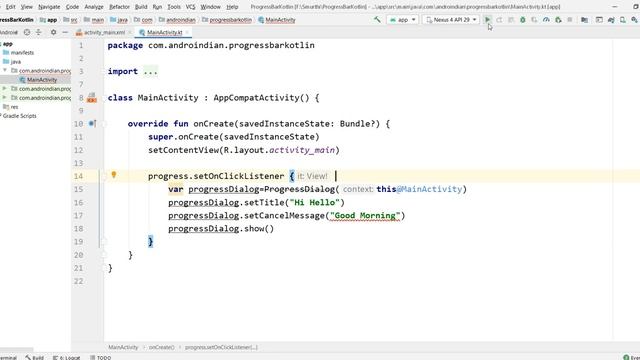 Progress dialog-Spinner and Horizontal Using Kotlin смотреть онлайн