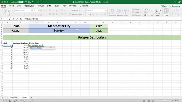 PREDICT Football Matches With The POISSON Distribution | Excel Beginner Tutorial