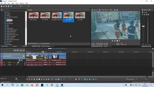 Эффект старого кино в SONY Vegas 16 Pro смотреть онлайн